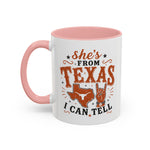 She’s From Texas Coffee Mug — Retro State Pride Accent Mug (11oz & 15oz)