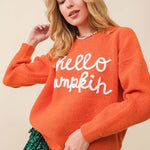 Hello Pumpkin Off White Sweater