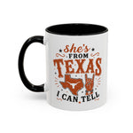 She’s From Texas Coffee Mug — Retro State Pride Accent Mug (11oz & 15oz)