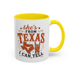 She’s From Texas Coffee Mug — Retro State Pride Accent Mug (11oz & 15oz)