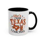 She’s From Texas Coffee Mug — Retro State Pride Accent Mug (11oz & 15oz)