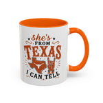 She’s From Texas Coffee Mug — Retro State Pride Accent Mug (11oz & 15oz)