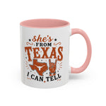 She’s From Texas Coffee Mug — Retro State Pride Accent Mug (11oz & 15oz)