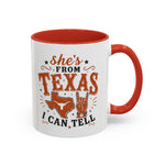 She’s From Texas Coffee Mug — Retro State Pride Accent Mug (11oz & 15oz)