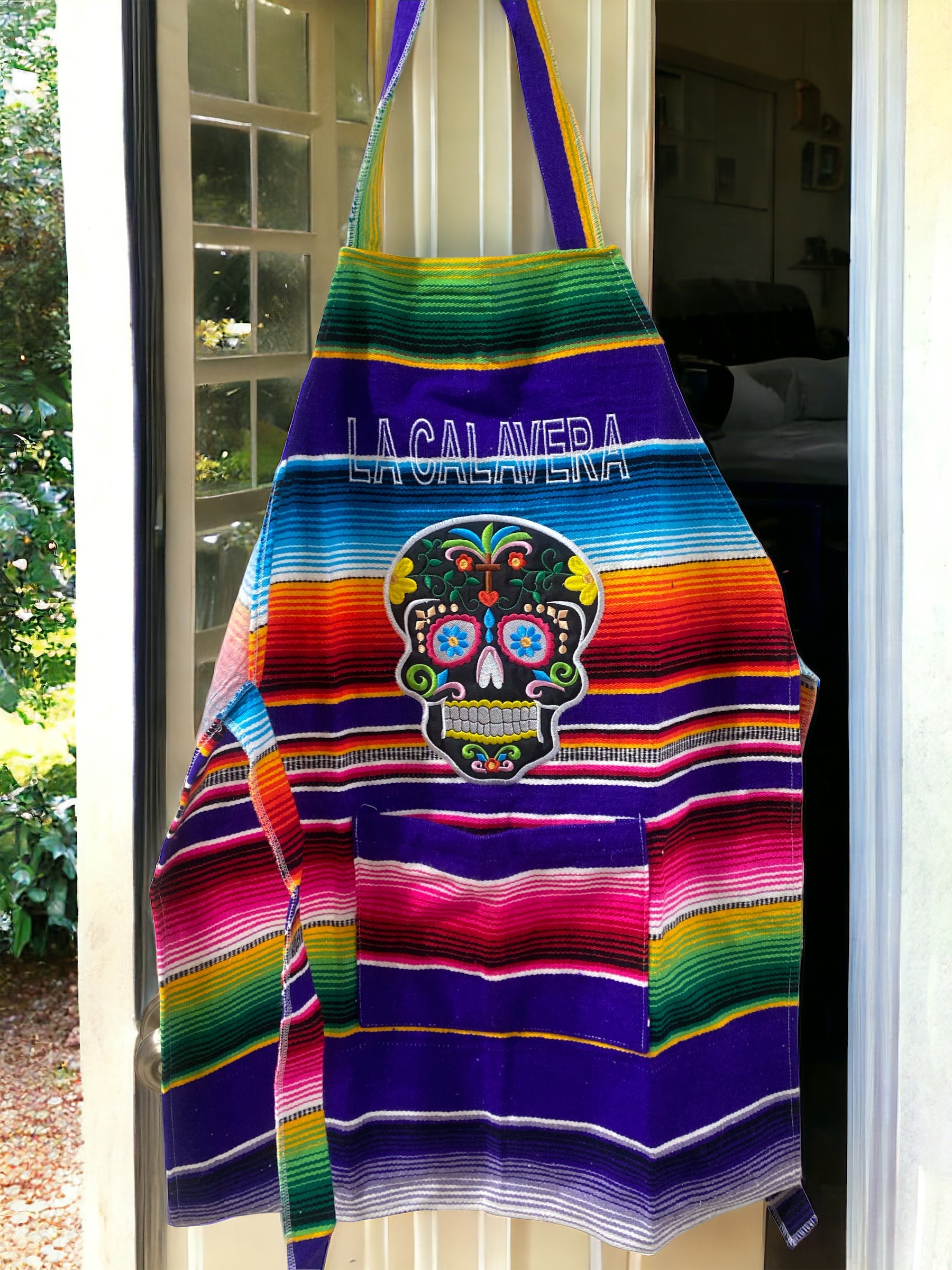 Sugar Skull Serape Apron