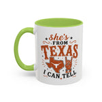 She’s From Texas Coffee Mug — Retro State Pride Accent Mug (11oz & 15oz)
