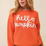 Hello Pumpkin Off White Sweater