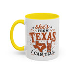 She’s From Texas Coffee Mug — Retro State Pride Accent Mug (11oz & 15oz)