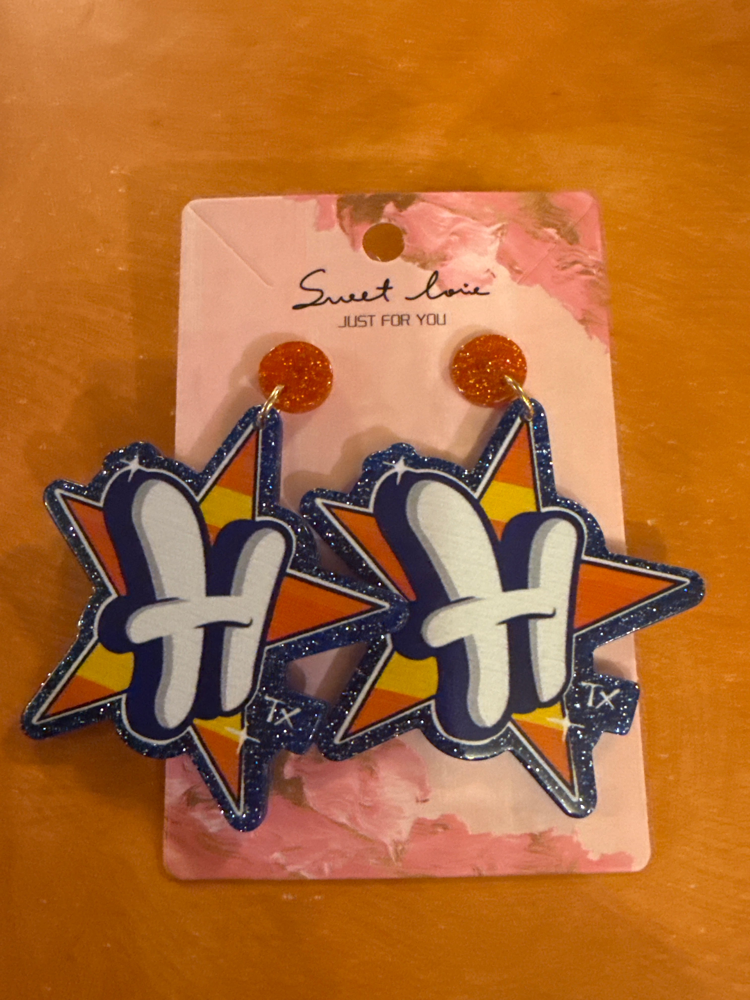 Houston A ⭐️Stros Earrings🧡💙