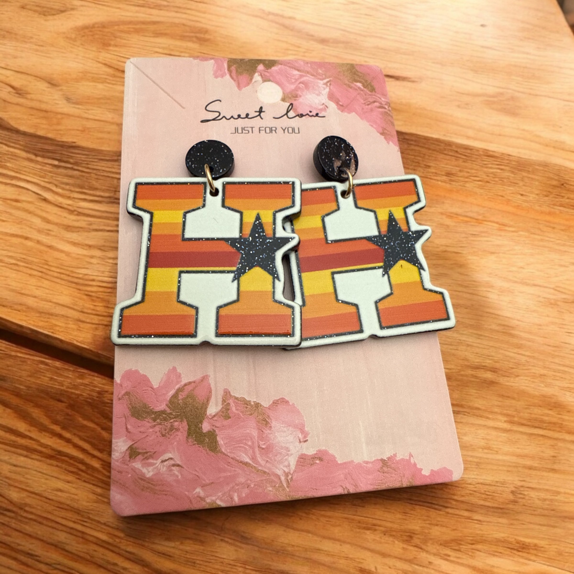 Houston A ⭐️Stros Earrings🧡💙