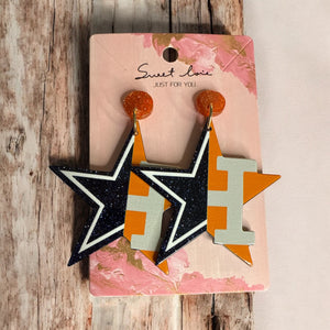 Houston A ⭐️Stros Earrings🧡💙