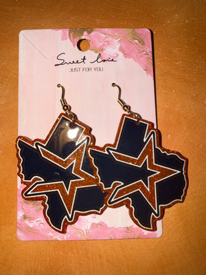 Houston A ⭐️Stros Earrings🧡💙