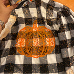 Distressed bleached Pumpkin Flannel