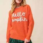 Hello Pumpkin Off White Sweater