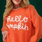 Hello Pumpkin Off White Sweater