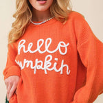 Hello Pumpkin Off White Sweater