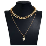 My Heart is Yours, Metal Lock Metal Double Chain Necklace