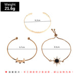 Set of three Bracelets, Earth, Moon and Sun