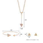 The Pyramid of Desire, Gold Necklace, Earrings and Bracelet Set