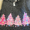 Pink Christmas Black Leopard T Shirt