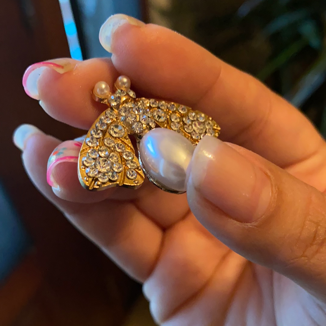 Gold Swarovski Water Pearl earrings