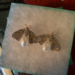 Gold Swarovski Water Pearl earrings